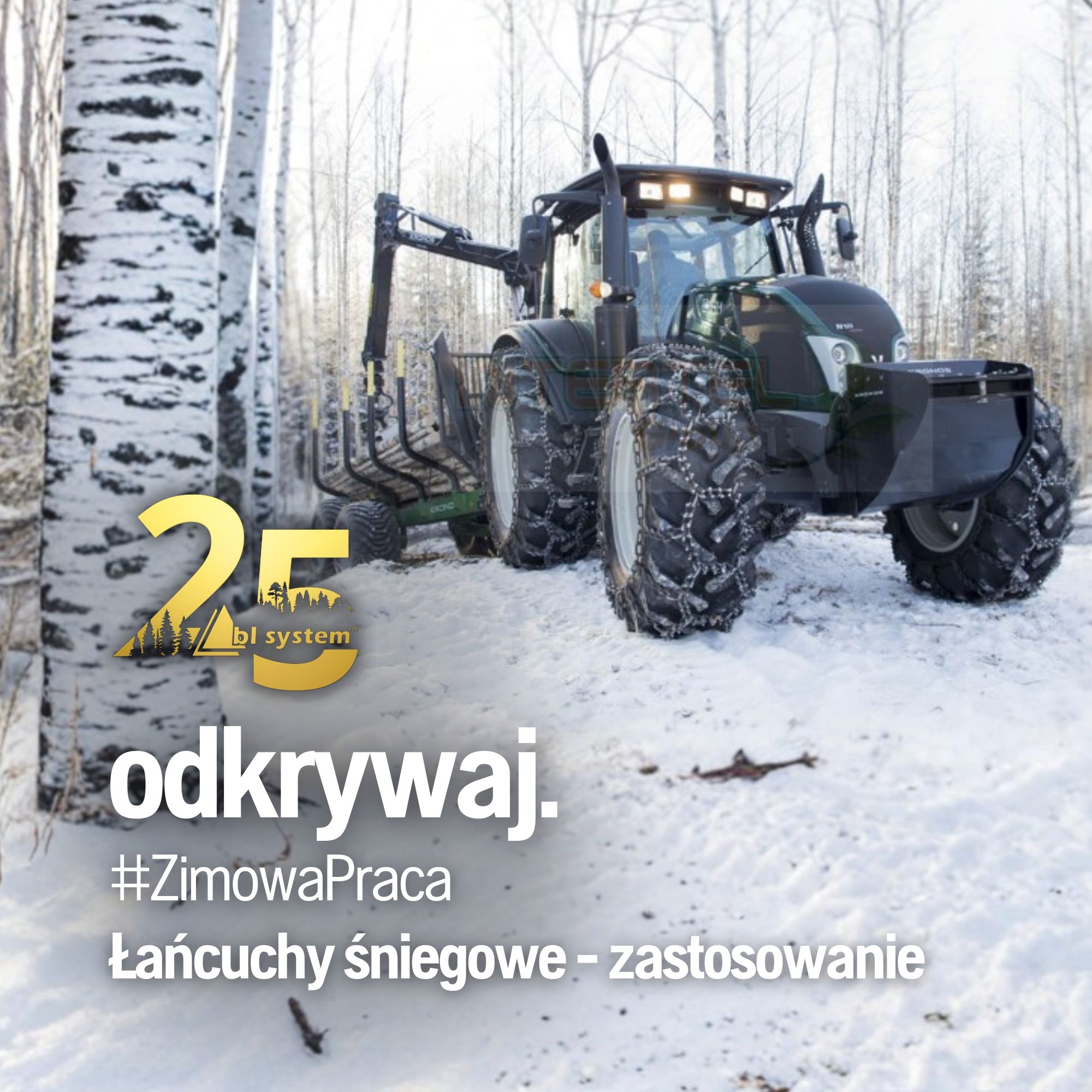 Łańcuchy śniegowe – zastosowanie i jak je dobrać do ciągnika, traktorka i maszyn leśnych
